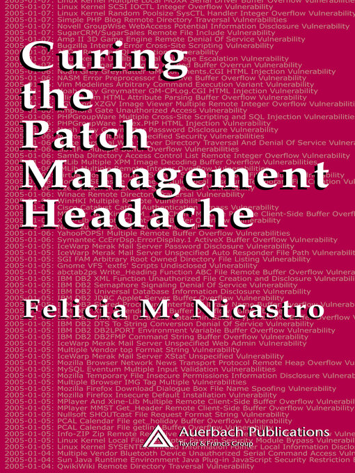 Title details for Curing the Patch Management Headache by Felicia M. Wetter - Wait list